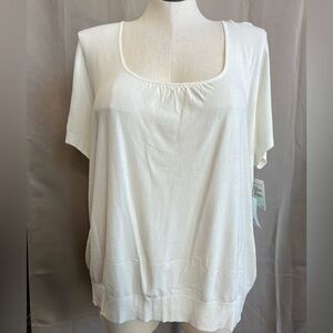 NWT Semantiks Cream White Short Sleeve Top Women’s 3X Nordstrom